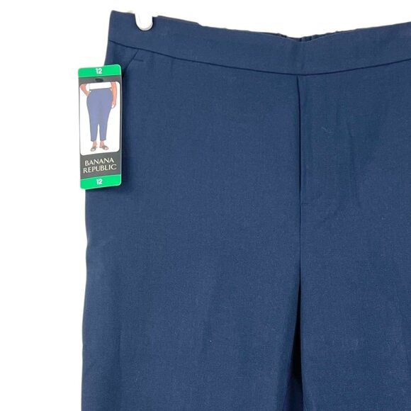 Banana Republic Women's Pull-on Tapered Stretch Blue Pants Size 12 High Rise NWT - Picture 5 of 15
